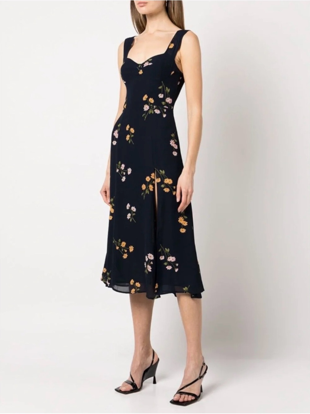 Reformation Fulton Floral Midi Dress Size 0 New Without Tags